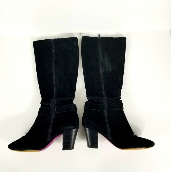 TWIGGY LONDON BLACK SUEDE HIGH HEEL BOOTS SIZE 8M - Picture 7 of 7